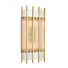 ZEEV Lighting WS70050-2-AGB - 2-Light Fluted Glass Panel Aged Brass Vertical Wall Sconce