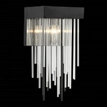 ZEEV Lighting WS70053-1-SBB - 1-Light Satin Brushed Black Vertical Crystal Wall Sconce