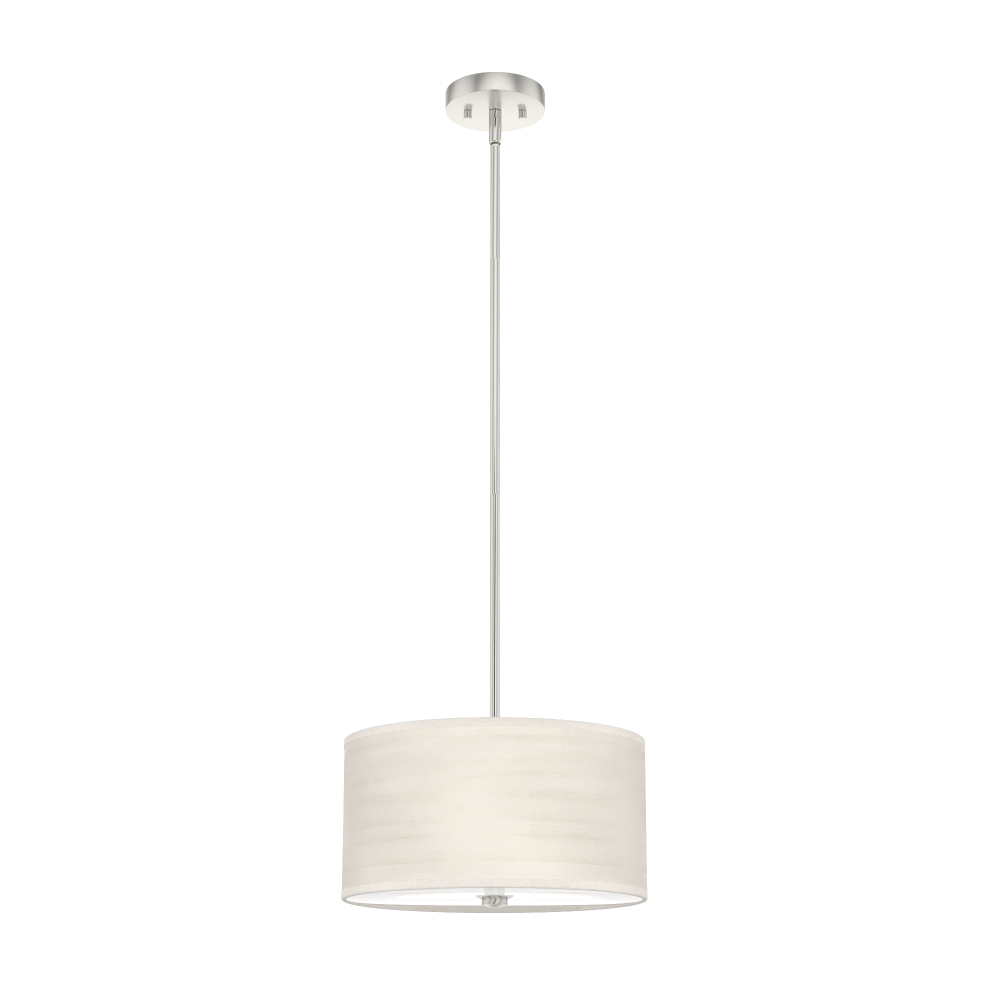 Hunter Solhaven Bleached Alder and Brushed Nickel with Painted Cased White Glass 2 Light Pendant Cei