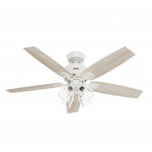 Hunter 52430 - Hunter 52 inch Gatlinburg Matte White Ceiling Fan with LED Light Kit and Handheld Remote