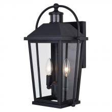 Vaxcel International T0637 - Lexington 2 Light Dualux 9.5-in. Outdoor Motion Sensor Wall Light Textured Black