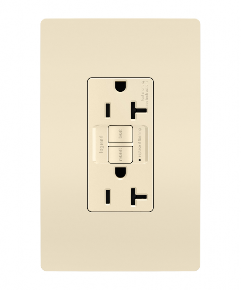 radiant® Tamper-Resistant 20A Duplex Self-Test GFCI Receptacle with SafeLock® Protection