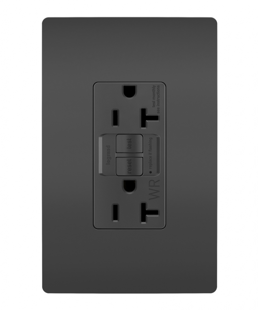radiant® Tamper-Resistant Weather-Resistant 20A Duplex Self-Test GFCI Receptacles with SafeLock®