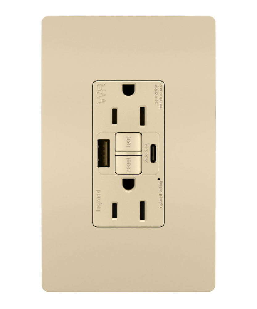 radiant® Tamper-Resistant Weather-Resistant 15A Duplex Self-Test GFCI Receptacles