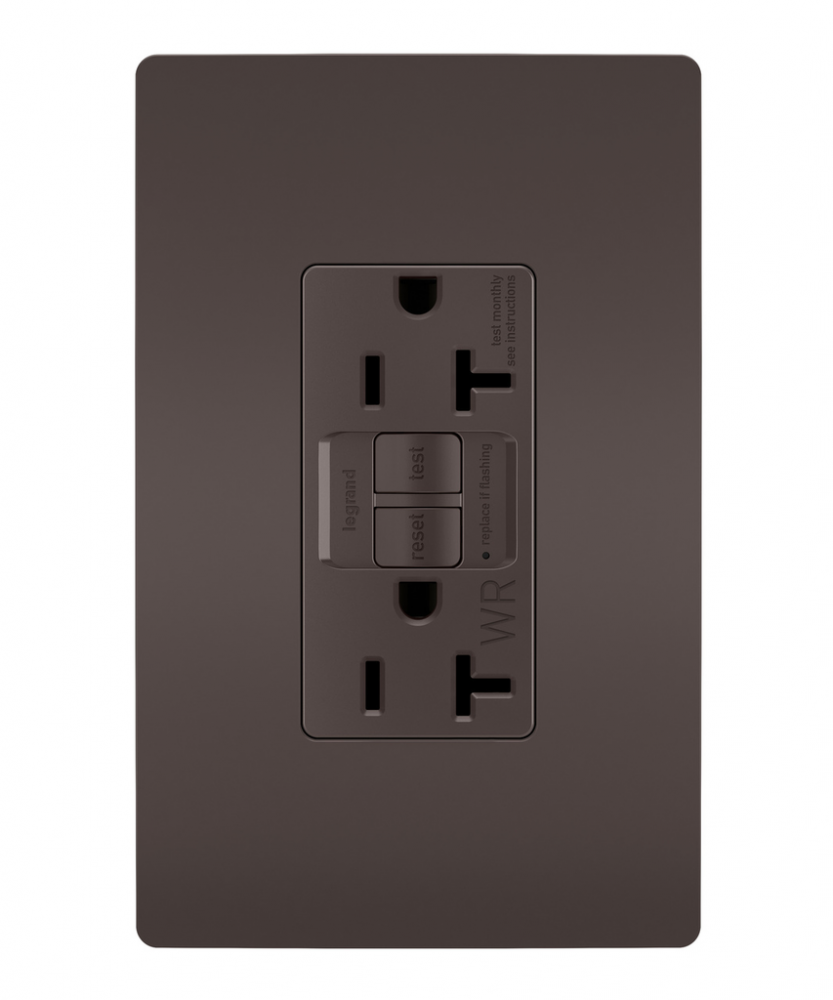 radiant® Tamper-Resistant Weather-Resistant 20A Duplex Self-Test GFCI Receptacles with SafeLock®