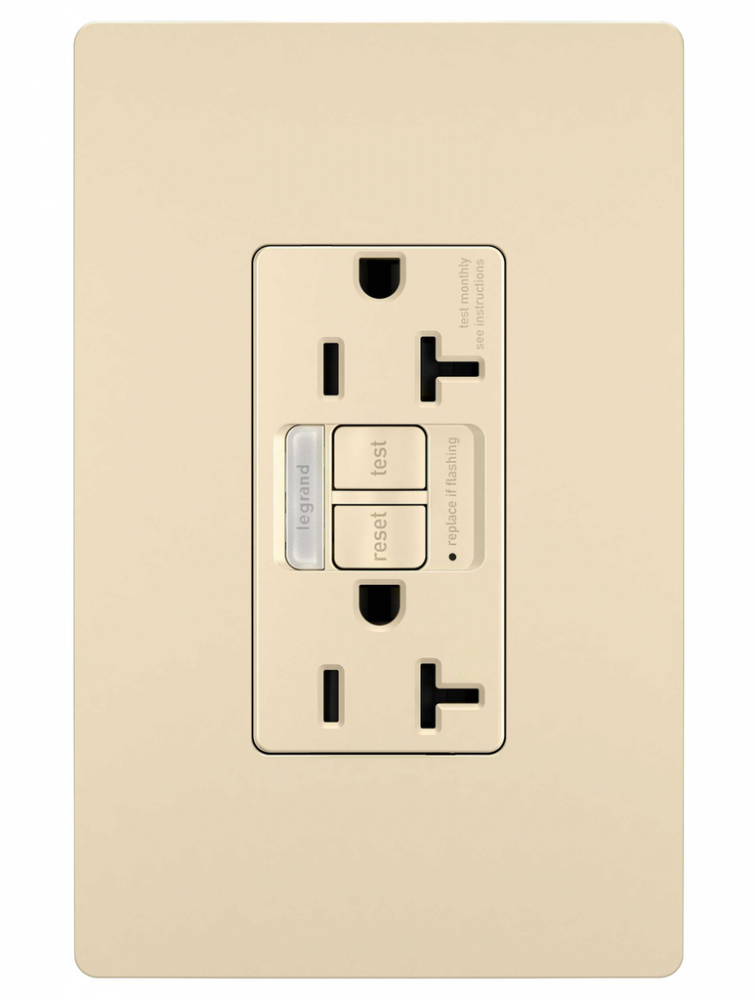 radiant® Tamper-Resistant 20A Duplex Self-Test GFCI Receptacles with SafeLock® Protection
