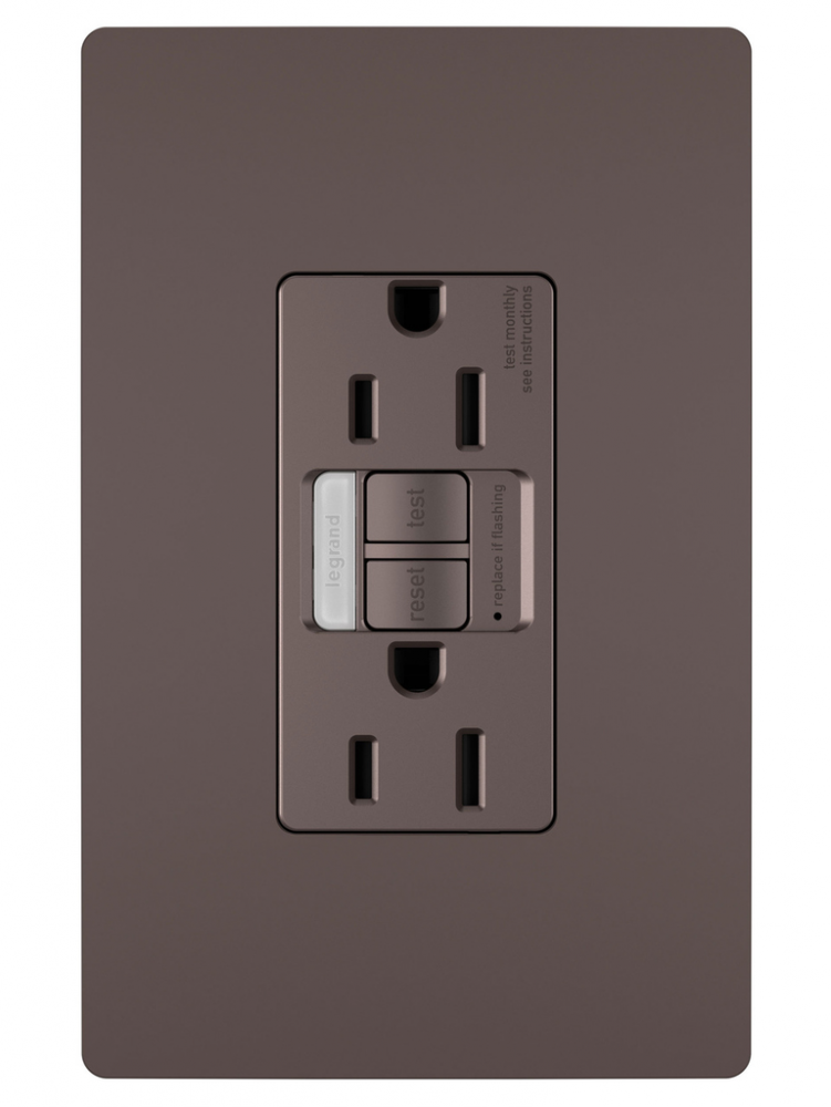 radiant® Tamper-Resistant 15A Duplex Self-Test GFCI Receptacles with SafeLock® Protection
