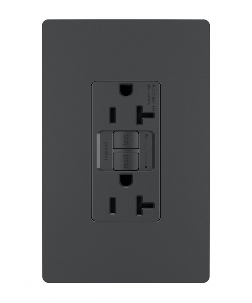 radiant® Tamper-Resistant 20A Duplex Self-Test GFCI Receptacle with SafeLock® Protection