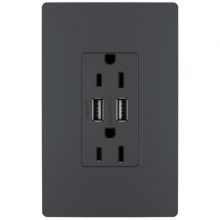 Legrand Radiant TM826USBGCCV4 - radiant? 15A Tamper-Resistant USB Outlet, Graphite