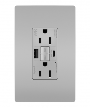 Legrand Radiant 1597TRWRUSBACGRY - radiant® Tamper-Resistant Weather-Resistant 15A Duplex Self-Test GFCI Receptacles