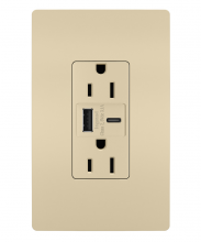 Legrand Radiant R26USBACI - radiant? 15A Tamper-Resistant USB Type A/C Outlet, Ivory