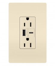 Legrand Radiant R26USBACLA - radiant? 15A Tamper-Resistant USB Type A/C Outlet, Light Almond