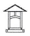 9" evergreen column mount with sycamore filigree