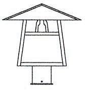 Arroyo Craftsman CP-12BGW-BK - 12&#34; carmel post mount with bungalow overlay