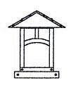 Arroyo Craftsman EC-9HFGW-AB - 9" evergreen column mount with hummingbird filigree