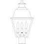 Arroyo Craftsman INP-10MRCLR-AC - 10" inverness post mount with metal roof