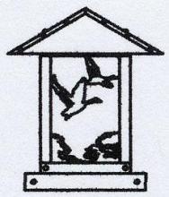 Arroyo Craftsman TRC-9GSAM-BK - 9" timber ridge column mount with goose filigree