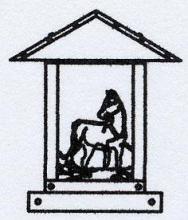 Arroyo Craftsman TRC-9HSAM-BK - 9" timber ridge column mount with horse filigree