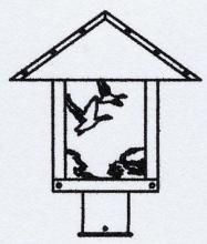 Arroyo Craftsman TRP-12GSAM-BK - 12" timber ridge post mount with goose filigree