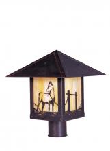 Arroyo Craftsman TRP-12HSAM-BK - 12" timber ridge post mount with horse filigree