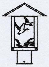 Arroyo Craftsman TRP-9GSAM-BK - 9" timber ridge post mount with goose filigree
