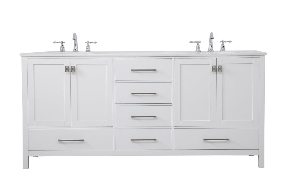 72 Inch Double Bathroom Vanity In White, White Double Sink Vanity 72 Inches