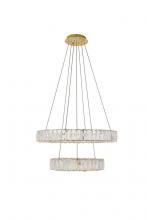 Elegant 3503G24G - Monroe Hang D23.6&#34;+D15.7&#34;LED 54W Gold