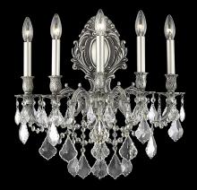 Elegant 9605W21PW/RC - Monarch 5 Light Pewter Wall Sconce Clear Royal Cut Crystal
