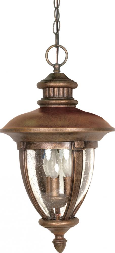 Galeon - 3 Light - 20" - Hanging Lantern - w/ Clear Seed Glass