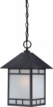Nuvo 60/5704 - 1-Light 10&#34; Hanging Outdoor Fixture in Stone Black Finish and Frosted Seeded Glass