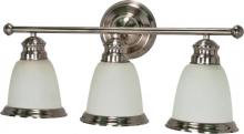Nuvo 60/624 - Palladium - 3 Light - 22&#34; - Vanity - with Satin Frosted Glass Shades
