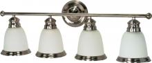 Nuvo 60/625 - Palladium - 4 Light - 31&#34; - Vanity - with Satin Frosted Glass Shades