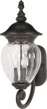 Nuvo 60/784 - Balun - 3 Light - 22&#34; - Wall Lantern - Arm Up w/ Clear Melon Seed Glass