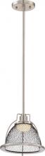 Nuvo 62/881 - Tex - Small LED Pendant - Brushed Nickel Finish with Black mesh