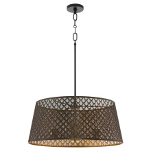 Quorum 8217-3-5980 - BENEDICT 24&#34; 3 LIGHT PENDANT - MATTE BLACK/AGED BLACK