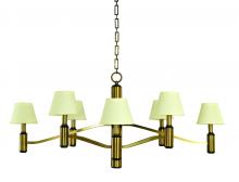 Framburg 5638 AB/MBLACK - 8-Light Antique Brass/Matte Black Accents Hampton Dining Chandelier