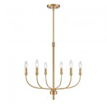 ELK Home 81506/6 - Newland 21&#39;&#39; Wide 6-Light Chandelier - Satin Brass